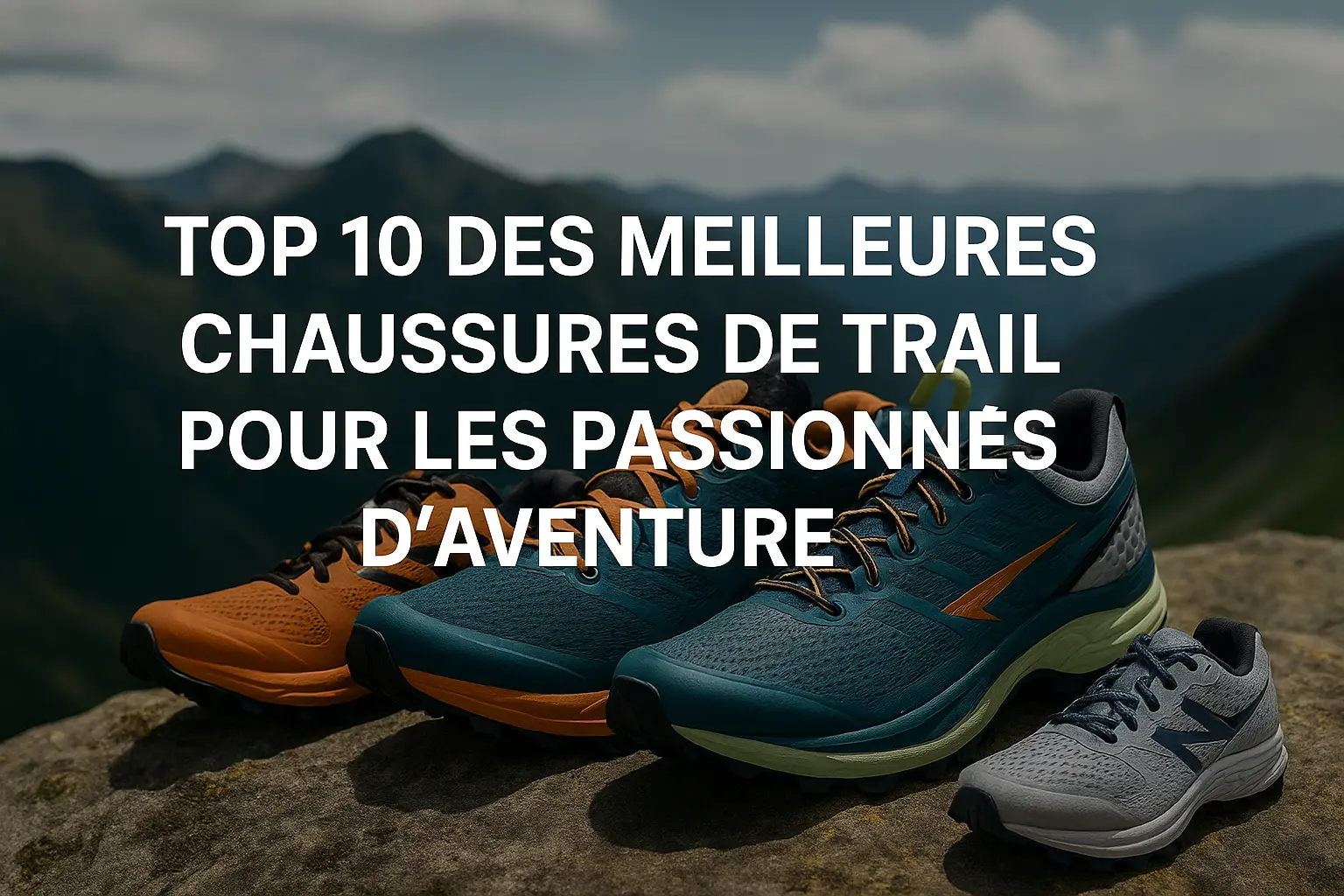 Plusieurs paires de chaussures sur un flanc de montage