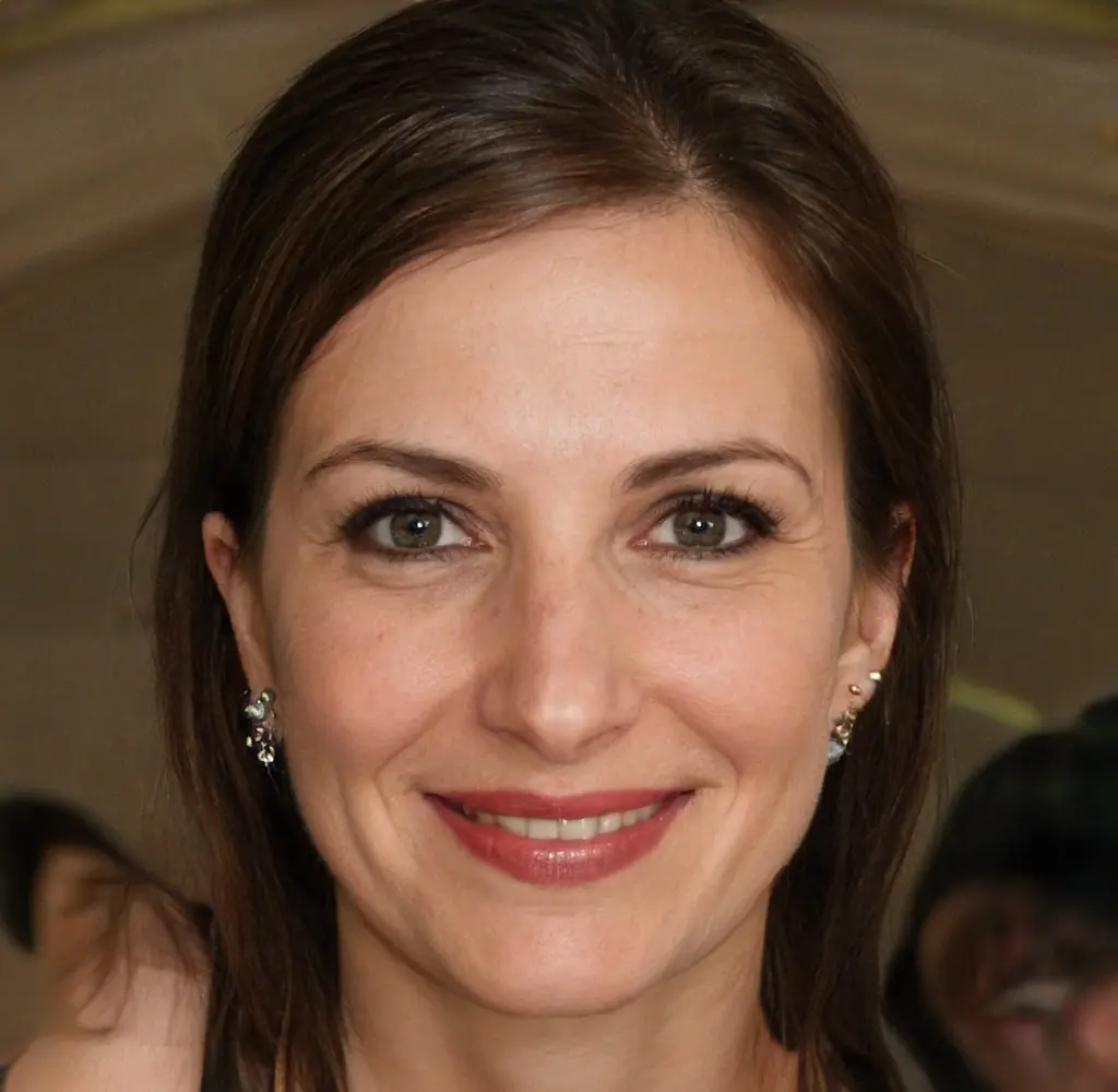 Femme brune souriante